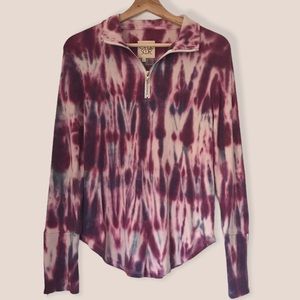 Chaser Vintage Style Qtr Zip Tie Dye Wash Top